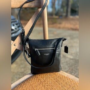 Coach black leather legacy crossbody